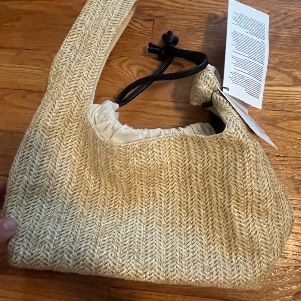 New Blue Mercury Tan Woven Straw Bag - Picture 3 of 5